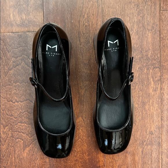 Marc Fisher LTD Nessily Mary Jane Pumps, Black Patent Leather, Size 8 - Picture 4 of 16